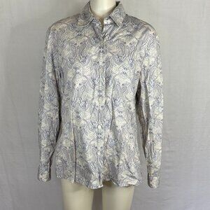 Vintage 1980s Brooks Brothers Women's Paisley Button Up Blouse